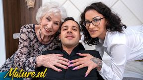 Natasha Ink entices old granny for anal&#x1F44C; threesome orgy mayhem!