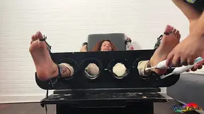 Ticklish British OLDER WOMAN gets her feet teased