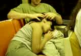 Awesome wild fuck buddy of my friend gives him blowjob in public