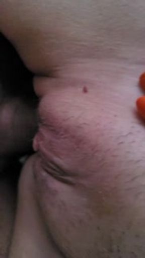 Nice his cock in my pussy. He sprays me full of his seed. A delicious creampie