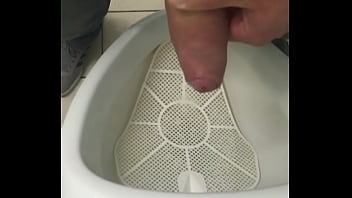 Amateur cumshot, public toilet