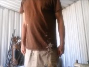 Quick wank in the garden shed