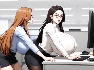 Laughable Massive Tits Office, Ai Animation