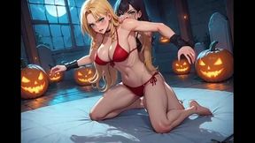 Female Wrestling Confessions #63B: Halloween Showdown (Animated)