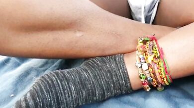 In a PUBLIC PARK Sexy LATINA in Micro Shorts Caught Touching Her Pussy - CANDID