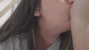 Biting and Licking an Ice Cream Stick with My Wet Tongue and Sharp Teeth – Intense Tongue and Bite Fetish Play