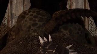 Freaky wolf Fucks Argonian