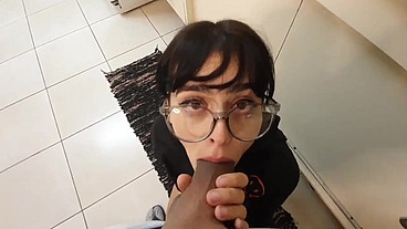 Naughty nymphet sucked her brother's friend in the room next to him