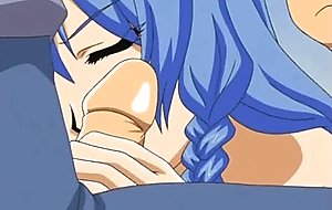 Hentai self squeezing her bigboobs and licking pussy