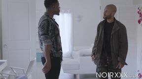 Brawny DeAngelo Jackson erupts white cum on me after barebacking my ass