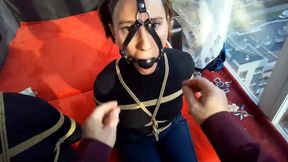 Sofi and Sally_Bondage in jeans and black sweatshirts with jute ropes_POV_Part 2