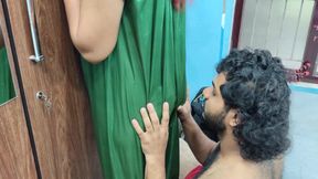 Boobs Press with Ass Kiss and Pussy Rub Over Nighty
