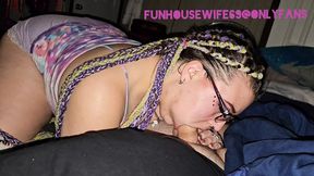 Amateur wife gives deepthroat BJ on her husband's birthday