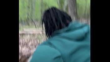 teen ebony 18 fuck with the white boy in woods