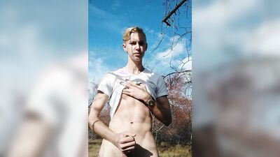 Andy Taylor is playing with his hard cock deep in the wilderness