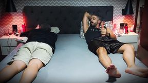 I Jerk Off My Big Cock Next To My Stepbrother While He Doesnt See - While Our Stepmother Is Away