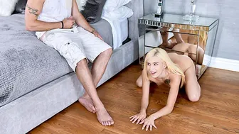 Petite Blonde Kiara Cole Fucks Her Tight Pussy with a Thick Dildo in the Car