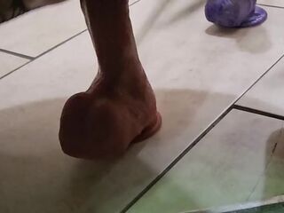 Trying big dildo