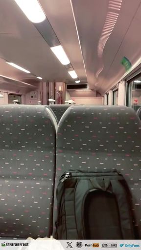 Stunning moment from &quot;Cumming multiple times on public transport. Cumshots on the train, very risky.&quot;
