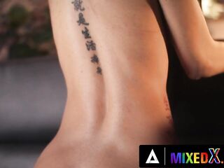 MIXEDX - 2 Sexy Women Lick Every Other's Juicy Twats Whilst Breasty mother I'd like to fuck Pleasures Herself Watching