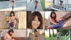 Suzy SLC Crutching Around on Vacation with Foot Play (in HD 1920X1080)