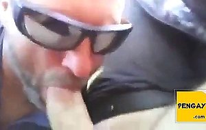Guy blows me in the car spills the cum and licks it up