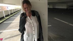 Horny Blonde German Slut Ordered to the Parking Garage and Fucked