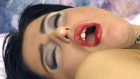 Hairy Stud Fucks Brunette in Stockings Deep
