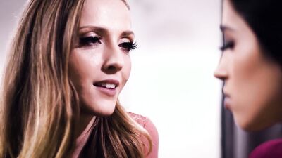 Overwhelmed with lust, two lesbians are about to dive into the world of oral sex
