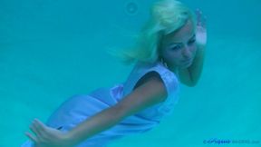 Judith's Underwater Strip - Blue Dress & Stockings