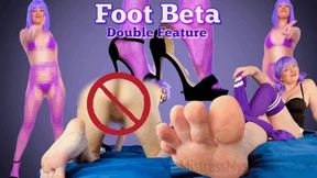 Foot Beta Double Feature - Censored Porn for foot fetish freaks! - Female Domination, Femdom, Feet JOI, Jerk Off Instruction, Foot Humiliation with Mistress Mystique Hoops - MP4