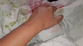 I Looked Under the Blanket and There Was My Neighbor Licking Pussy and My Girlfriend Watching and Masturbate, surprise Threesome