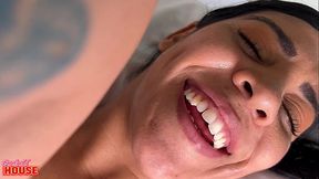 Black stud's deep anal wild on busty Latina wife