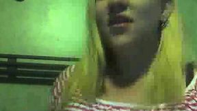 Young pregnant blondie pets her pink pussy with vibrator for me