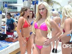 Lustful busty amateur babe flashing and public anal fucking