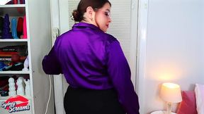 Virtual office older woman training turns frumpy secretary into sultry seductress