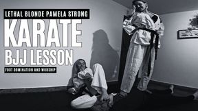 Lethal Blode and Pamela Strong karate and bjj lesson foot domination worship