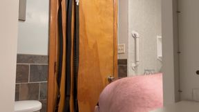 Fat and Hairy Chub takes 10 inch Dildo wearing Sexy Underwear