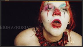 Clown Girl Tongue, Spit, and Tits Worship