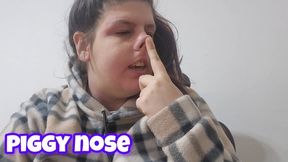Piggy Nose Sounds & Snot Play - Nose Blowing with Tissue Close Up