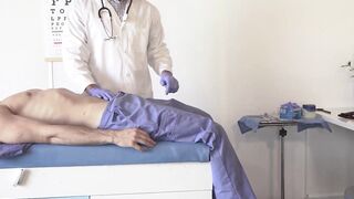 Doctor Johnny Ford checks Quin Quires prostate leading to a hot blowjob and passionat