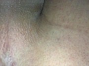 Throbbing perineum close up while cumshot