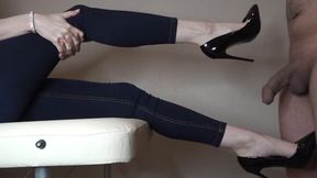 Foreskin play 3 | High heel hard play with foreskin