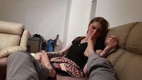 stupid caged cunt worships master s big cock