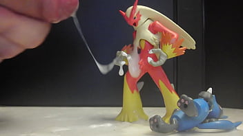 Blaziken and Lucario figures (Pokemon)