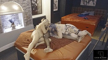 THE DEN SEES EVA MAY AND LIVIE BLAINN TAKE JAY PLAYHARD IN HARDCORE THREESOME