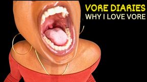 Vore Diaries: Why I Love Vorarephilia ft Queen Ava - This same size vore scene features mouth fetish, big belly, femdom pov, brat girls, tongue fetish, digestion, toilet fetish and consumed - 1080 MP4