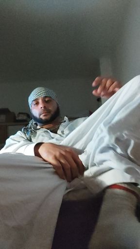 Dirtyjunkbro Dressed in Afghan Clothes, Cover Socks Piss in and Piss Drink