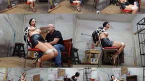 Busty diva helplessly bound to her chair (MP4 SD 3500kbps)