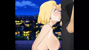 Android 18 Throat Fucked Balls Deep by a Big Thick Cock with Her Face Soaked in Cum Right in Front of Her Husband